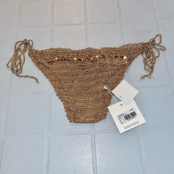 Missguided Knit Gold Bikini Bottom NWT - Picture 1 of 1